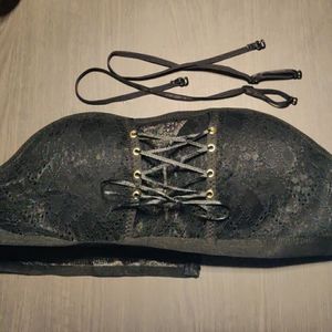 SOLD Strapless Black Corset Push-up Bra